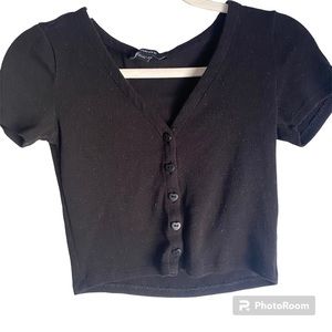 Black V- neck forever 21 crop top